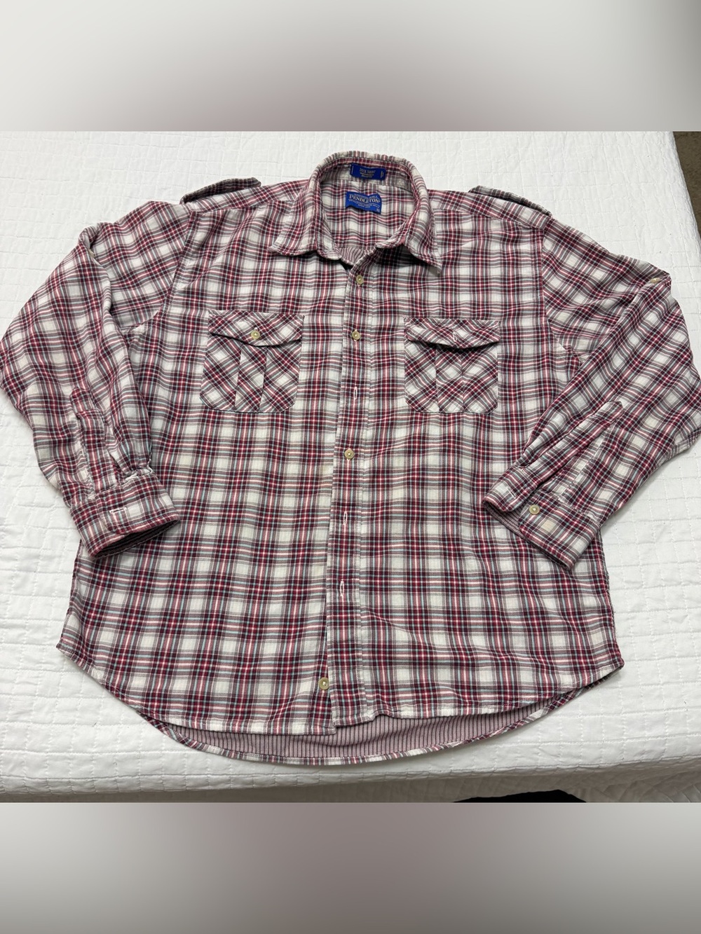 Pendleton Deck Shirt XL Plaid Long Sleeve Button Front Cotton Shirt